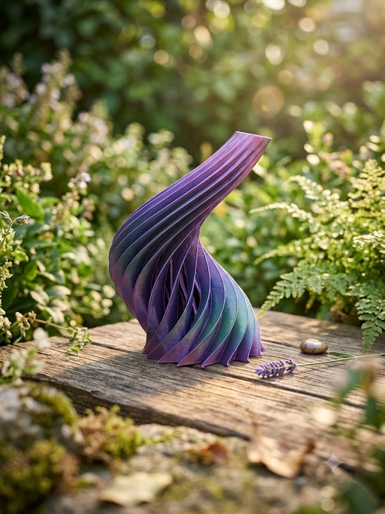 Modern Spiral Decorative Plant Pot | 3D Printed Indoor Planter |
