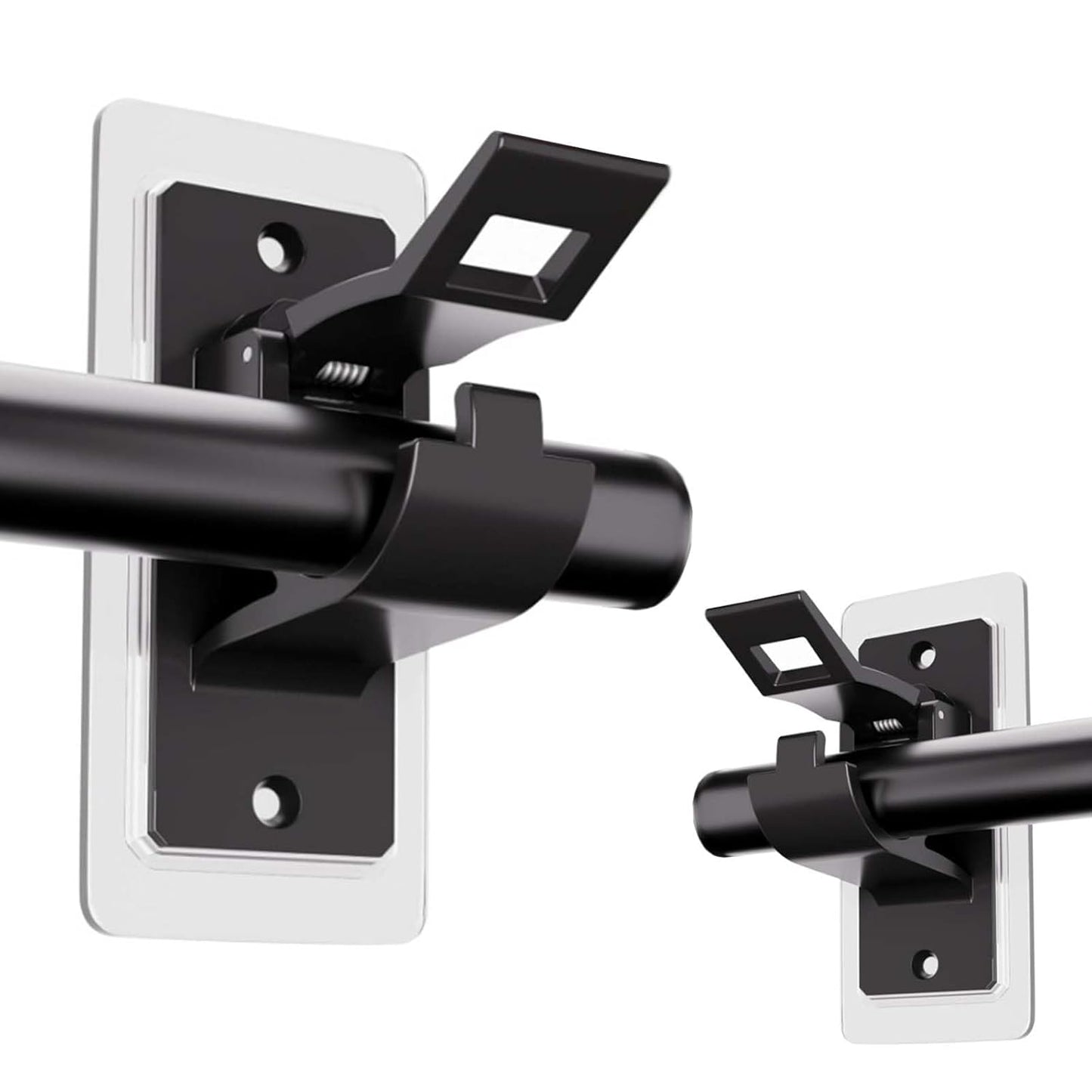 Adjustable Plastic Nail-Free Curtain Rod Clip (Pair)