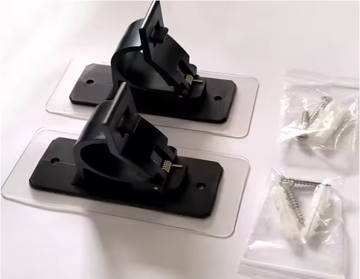 Adjustable Plastic Nail-Free Curtain Rod Clip (Pair)