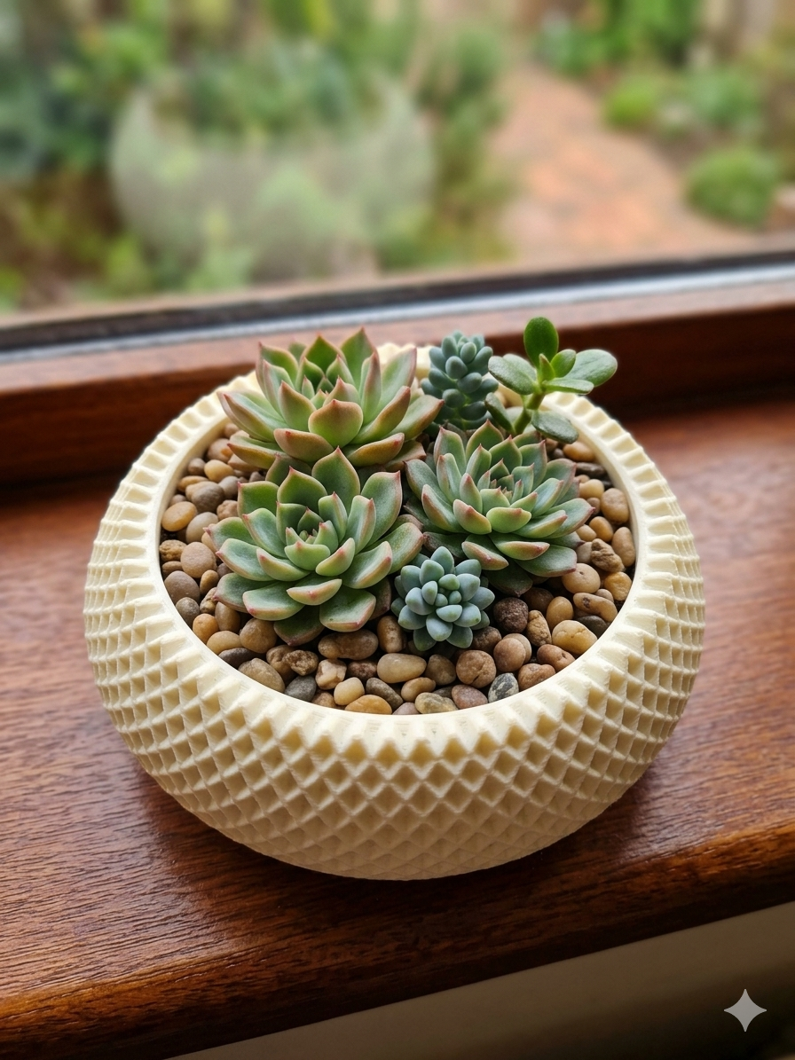 Modern Textured Round Succulent Plant