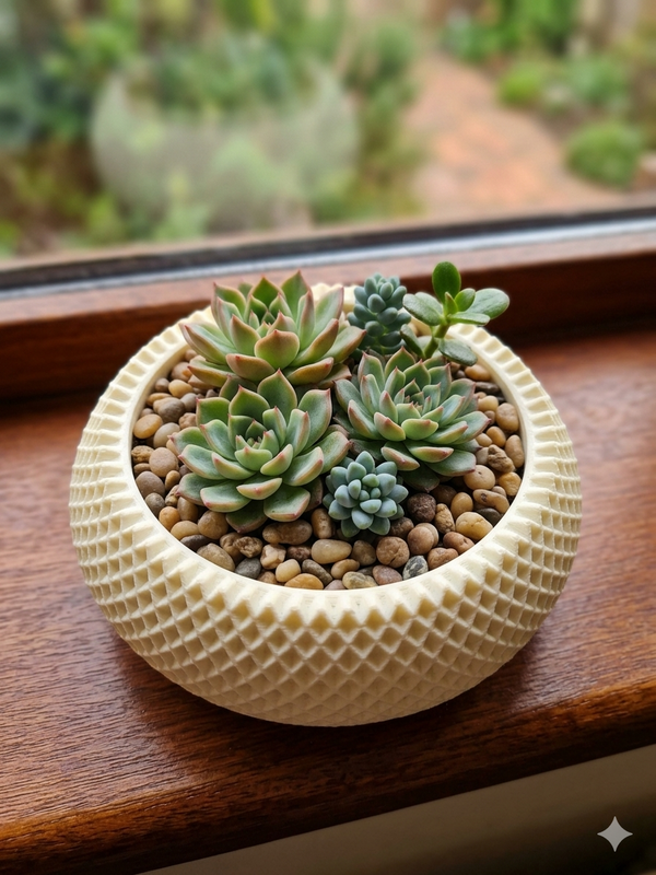 Modern Textured Round Succulent Plant