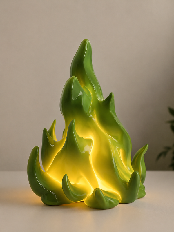 Modern Green Flame LED Table Night Lamp