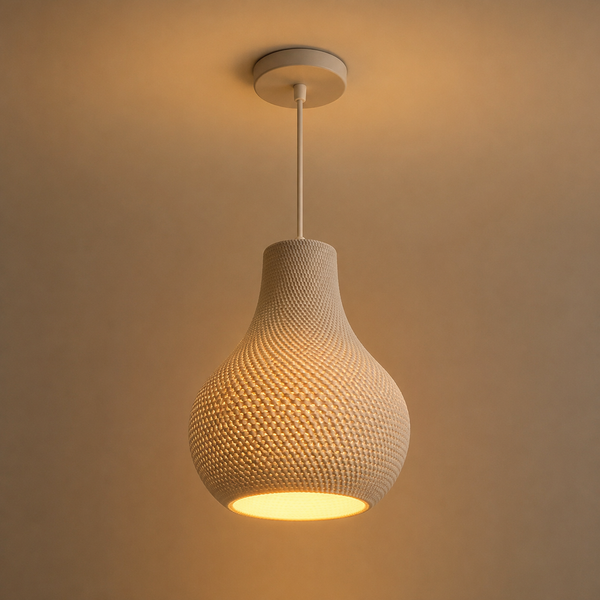 Modern Textured Hanging Ceiling Pendant Night Lamp | Warm LED Decorative Pendant Light | Minimalist Home Ceiling
